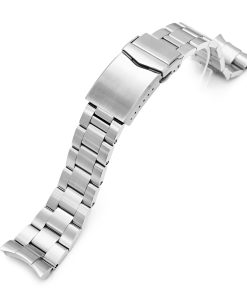 22mm Super-O Boyer Watch Band compatible with Orient Mako II & Ray II, 316L Stainless Steel V-Clasp Button Double Lock