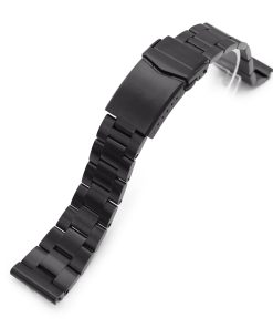 22mm Super-O Boyer Watch Band Straight End, 316L Stainless Steel Diamond-like Carbon (DLC coating) V-Clasp